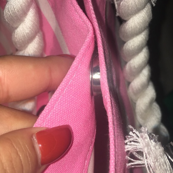 VS Pink Striped Tote Bag NWT - Picture 6 of 7
